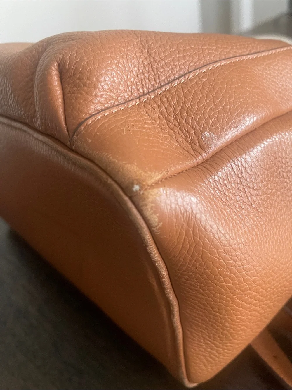 kate spade tan pebbled leather backpack with gold hardware